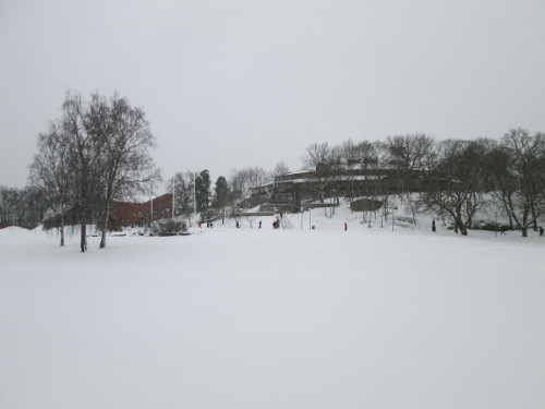 A snowy day at Stockholm University.